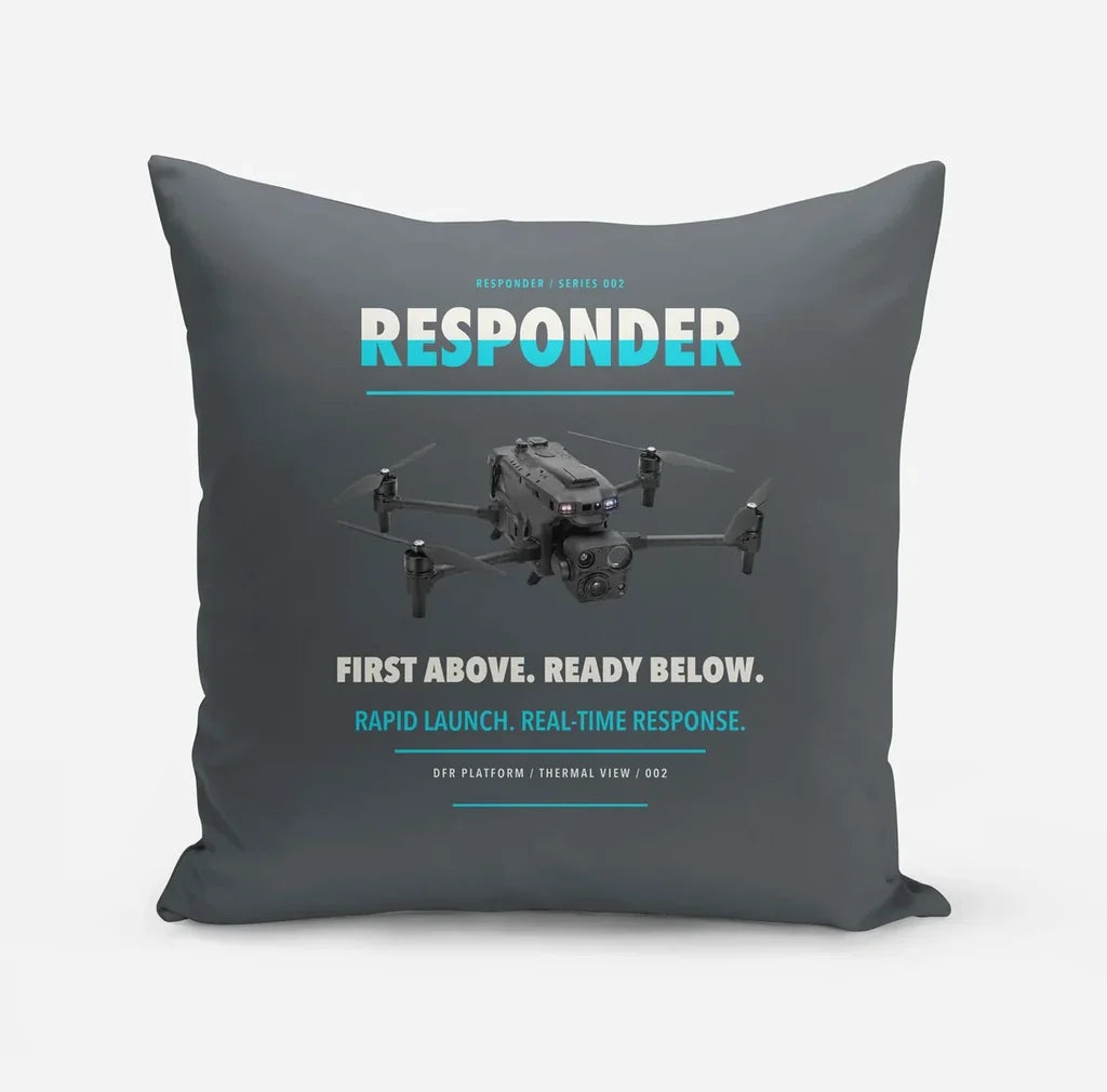 BRINC Responder design on gray pillow