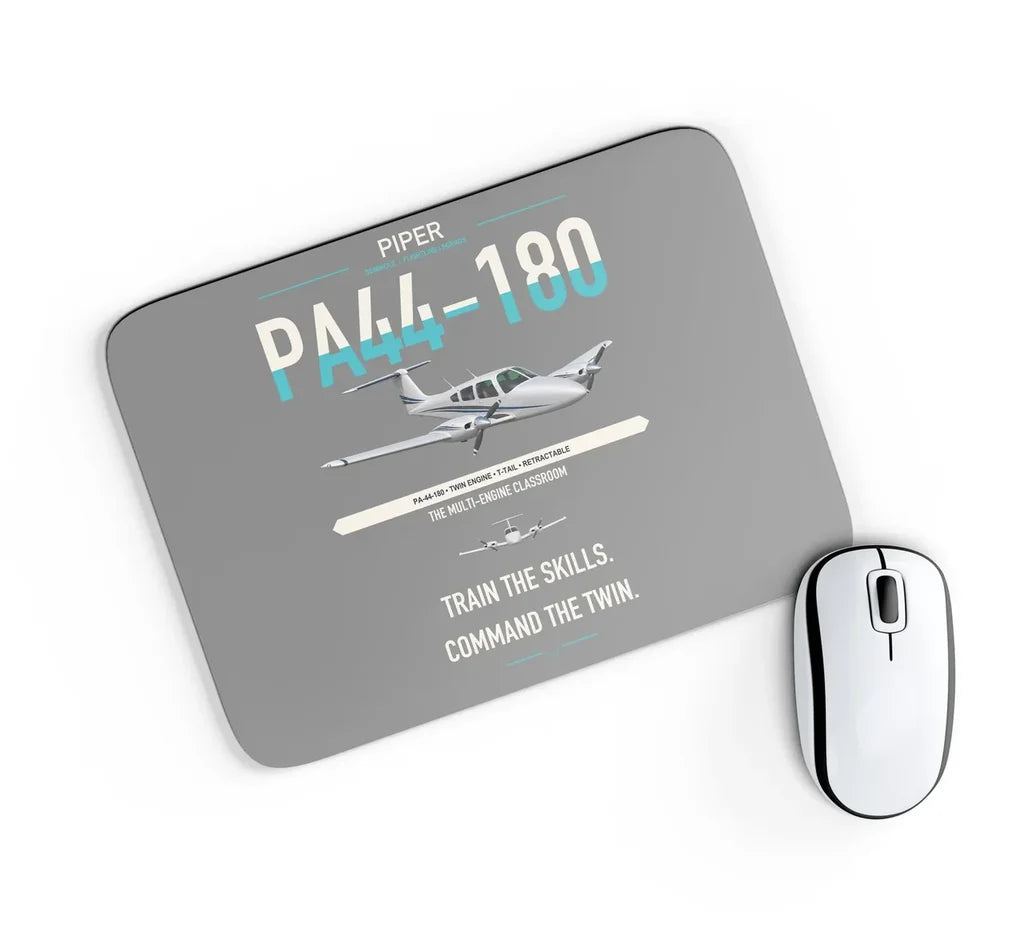 Piper PA-44-180 Seminole design on gray rectangle mouse pad
