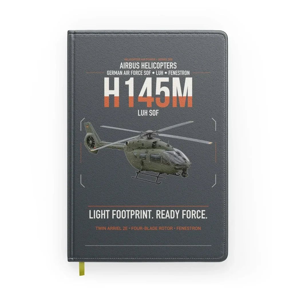 Airbus Helicopters H145M LUH SOF design on gray notebook
