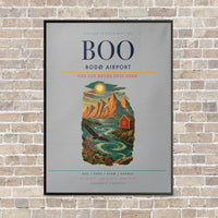 Thumbnail for Bodø Airport BOO - Canvas Framed - Light Gray