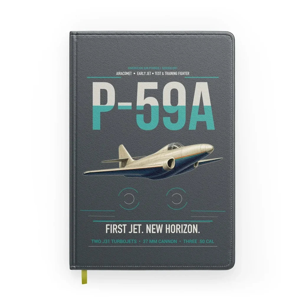 P-59A Airacomet design on gray notebook