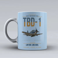 Thumbnail for TBD-1 Devastator design on light blue ceramic mug, double-side print