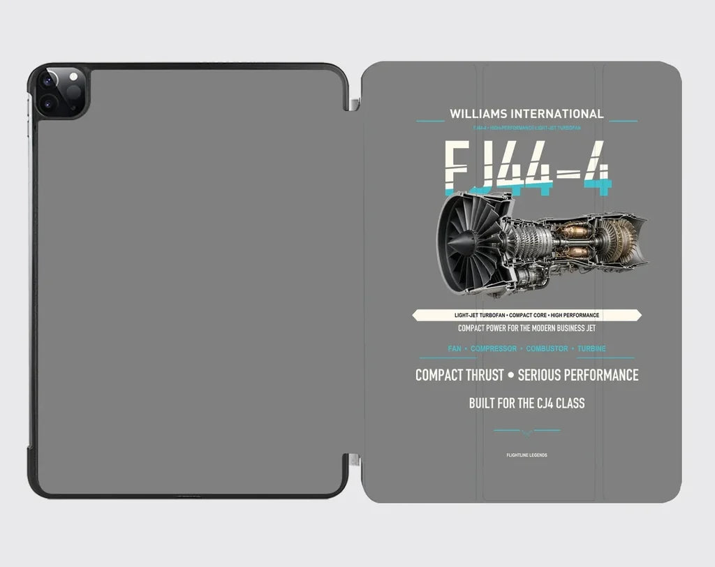 FJ44-4 design on gray ipad tablet case