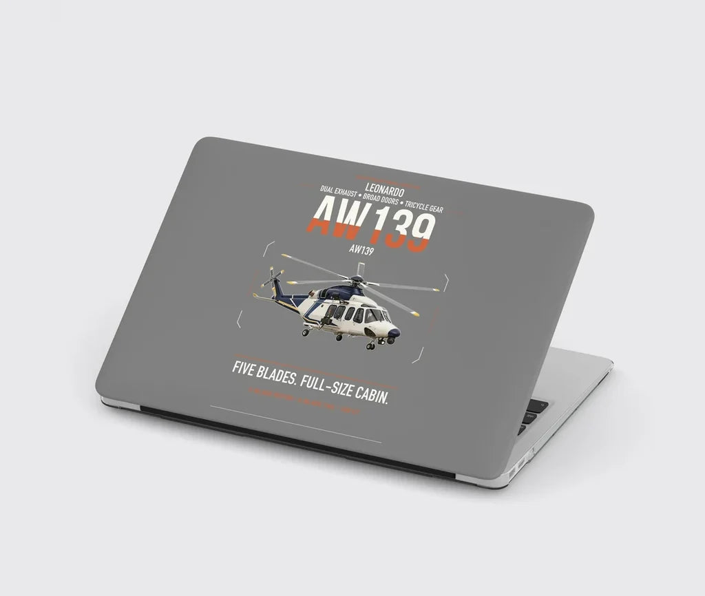 Leonardo AW139 design on gray MacBook case