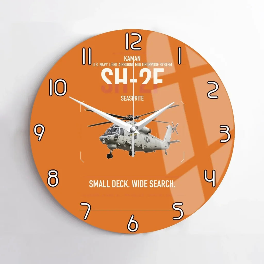 Kaman SH-2F Seasprite design on orange no frame wall clock