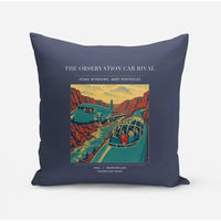 Thumbnail for VINTAGE G4493 - The Observation Car Rival - Designed Pillows design on navyblue