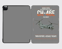 Thumbnail for Boeing Vertol CH-46E Sea Knight design on gray ipad tablet case