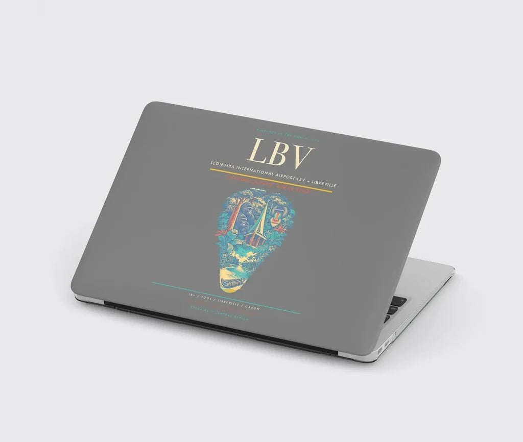 Leon-Mba International Airport (LBV) design on gray MacBook case