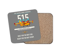 Thumbnail for De Havilland Canadair 515 design on gray 1 piece coaster