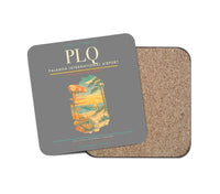 Thumbnail for Palanga International Airport (PLQ) design on gray 1 piece coaster