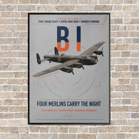 Thumbnail for Avro Lancaster B I vertical canvas print - framed - light gray background