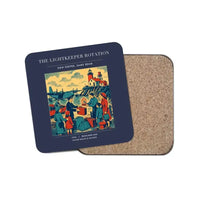 Thumbnail for The Lightkeeper Rotation - Designed Coasters design on navy blue 1-piece