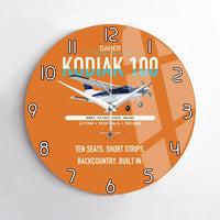 Thumbnail for Daher Kodiak 100 Series III design on orange no frame wall clock