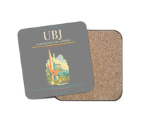 Thumbnail for Yamaguchi Ube Airport (UBJ) design on gray 1 piece coaster