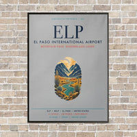 Thumbnail for El Paso International Airport ELP vertical canvas print - framed - light gray background