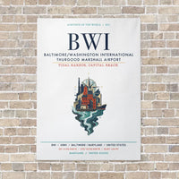 Thumbnail for Baltimore-Washington International Thurgood Marshall Airport BWI vertical canvas print - no frame - white background