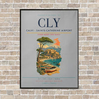 Thumbnail for Calvi - Sainte-Catherine Airport CLY vertical canvas print - framed - light gray background