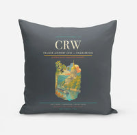 Thumbnail for Yeager Airport (CRW) design on gray pillow