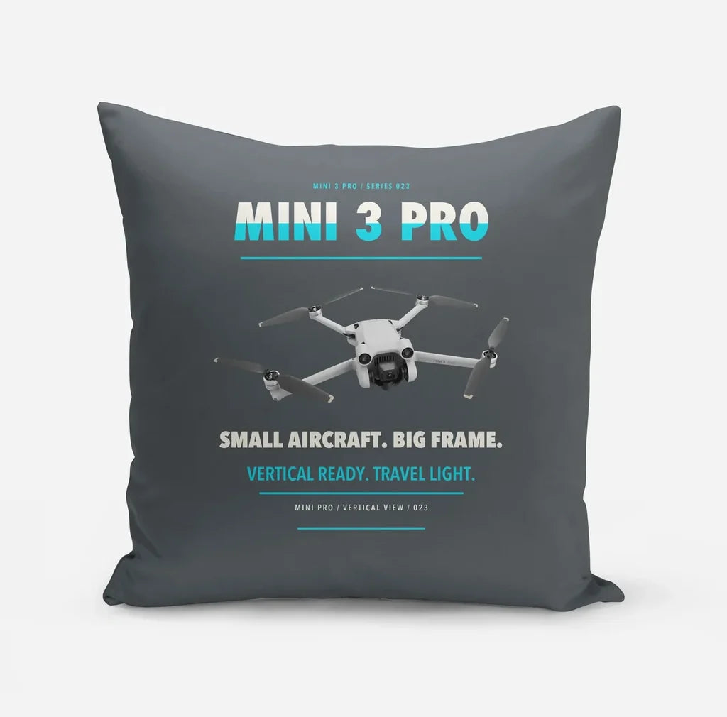 DJI Mini 3 Pro design on gray pillow