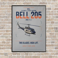 Thumbnail for Bell 205A-1++ vertical canvas print - framed - light gray background