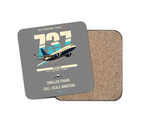 Thumbnail for Boeing 737 MAX 7 design on gray 1 piece coaster