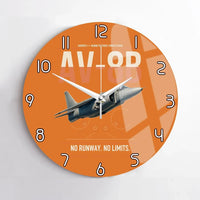 Thumbnail for AV-8B Harrier II design on orange no frame wall clock