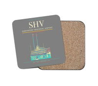 Thumbnail for Shreveport Regional Airport (SHV) design on gray 1 piece coaster