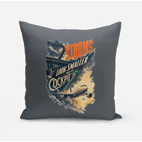 Thumbnail for Storms Look Smaller From The Cockpit design on gray pillow