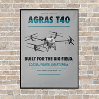 Thumbnail for DJI Agras T40 vertical canvas print - framed - light gray background