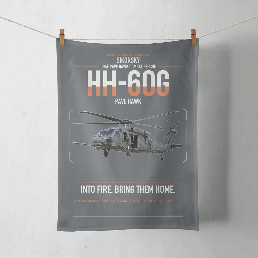 Sikorsky HH-60G Pave Hawk design on gray towel
