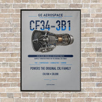 Thumbnail for CF34-3B1 vertical canvas print - framed - light gray background