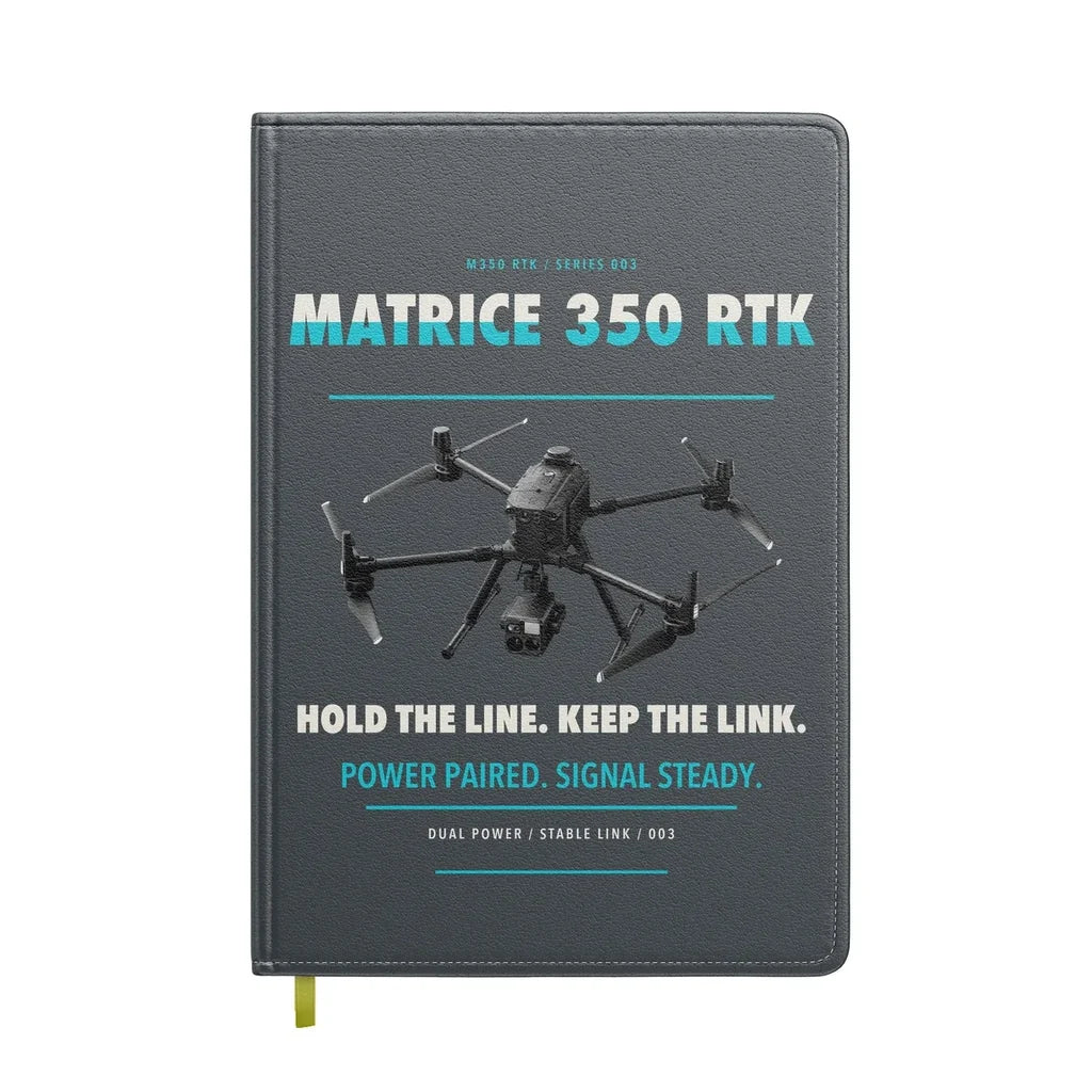 DJI Matrice 350 RTK design on gray notebook