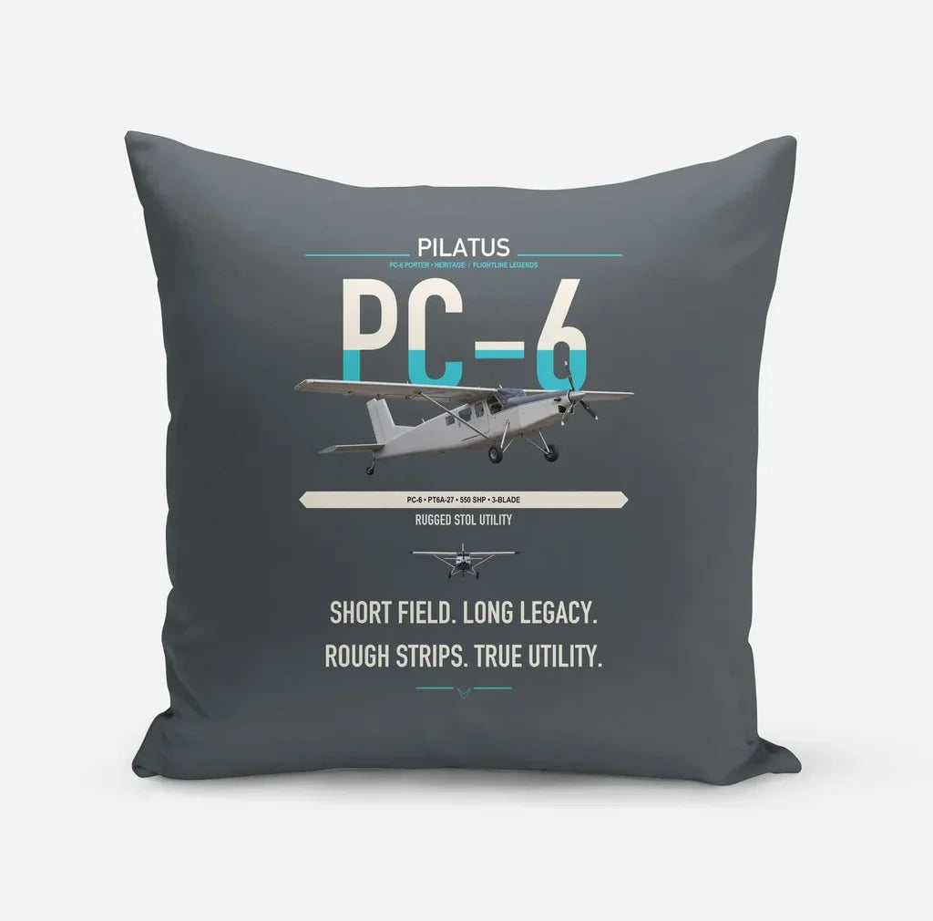 Pilatus PC-6 Porter design on gray pillow