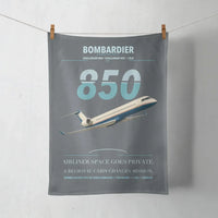 Thumbnail for Bombardier Challenger 850 design on gray towel