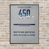 Thumbnail for Cessna Citation 650 - Citation III vertical canvas print - framed - light gray background