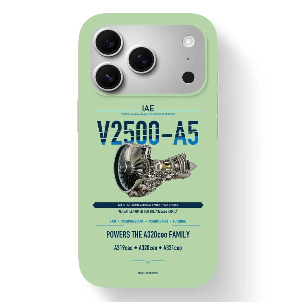 V2500-A5 Case design on light green iphone case