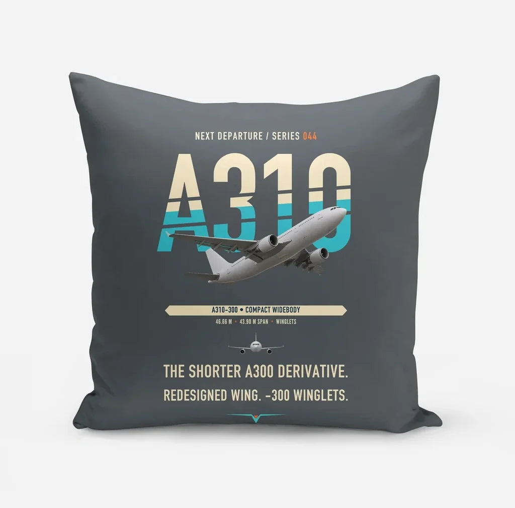 Airbus A310-300 design on gray pillow