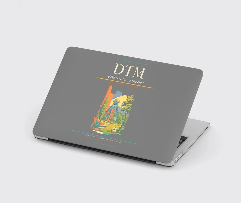 Dortmund Airport (DTM) design on gray MacBook case