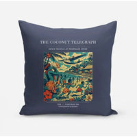 Thumbnail for VINTAGE G4402 - The Coconut Telegraph - Designed Pillows design on navyblue