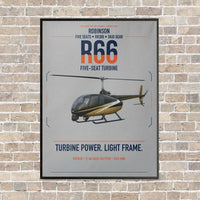 Thumbnail for Robinson R66 vertical canvas print - framed - light gray background
