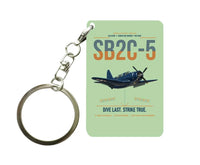 Thumbnail for SB2C-5 Helldiver design on light green designed key chain, double-side print