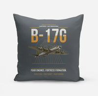 Thumbnail for B-17G Flying Fortress design on gray pillow