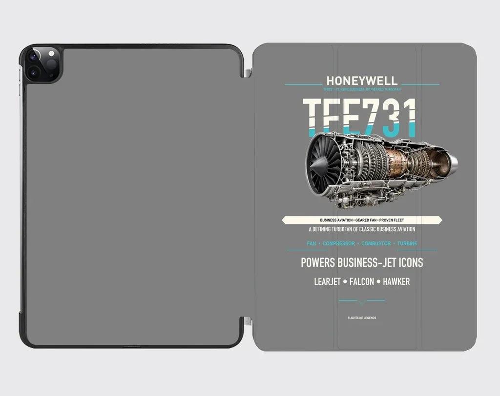 TFE731 design on gray ipad tablet case