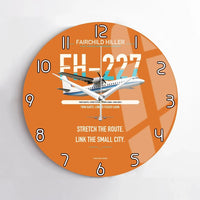 Thumbnail for Fairchild Hiller FH-227B design on orange no frame wall clock