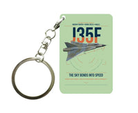 Thumbnail for Saab J 35F Draken design on light green designed key chain, double-side print