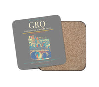 Thumbnail for Groningen Airport Eelde (GRQ) design on gray 1 piece coaster