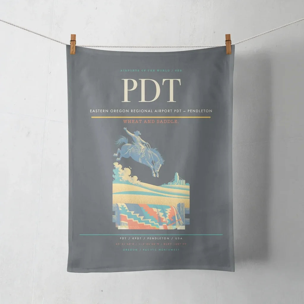 Eastern Oregon Regional Airport (PDT) design on gray towel