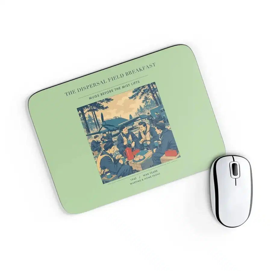 VINTAGE G4511 - The Dispersal Field Breakfast - Designed Mouse Pads design on lightgreen rectangle