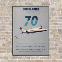 Thumbnail for Bombardier Learjet 70 vertical canvas print - framed - light gray background