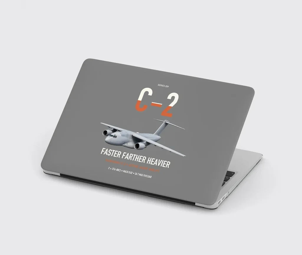 Kawasaki C-2 design on gray MacBook case